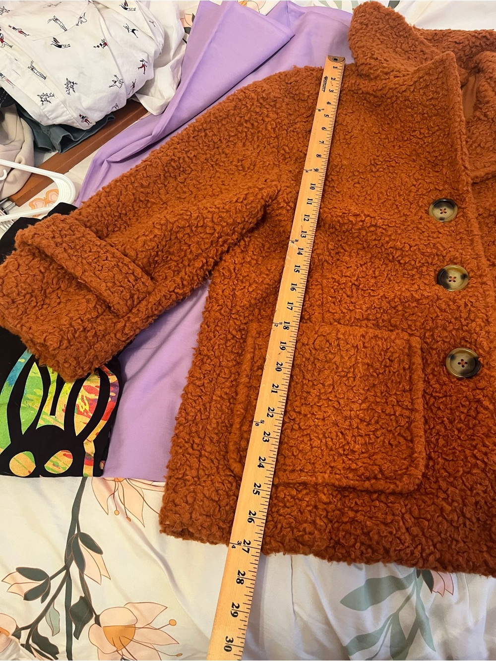 Free People Rust Teddy Button-Front Jacket - Picture 6 of 6